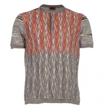 Pre Owned Missoni Men's Multiprint Crewneck Knit Shirt L