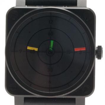 Pre Owned Bell & Ross Black Stainless Steel Aviation Type Men's Wristwatch 42MM