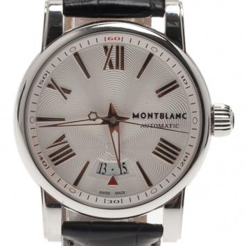 Pre Owned Montblanc Cream Stainless Steel Men's Wristwatch 41MM