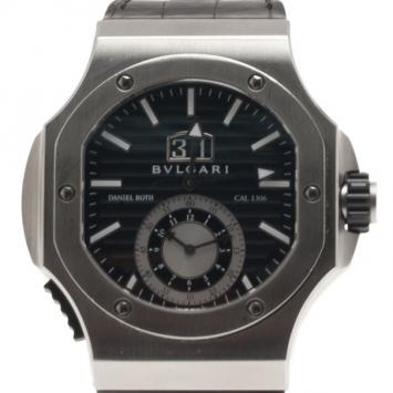 Pre Owned Bvlgari Black Stainless Steel Daniel Roth Men's Wristwatch 50MM