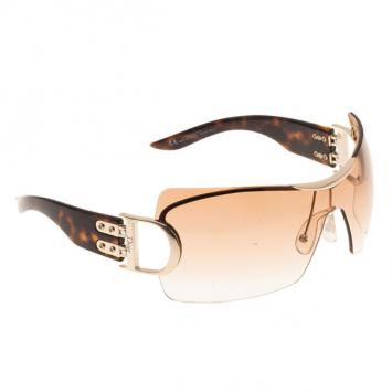 Pre Owned Dior Tortoise Frame Airspeed 1 Shield Sunglasses
