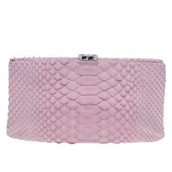 Chanel Pink Python Clutch