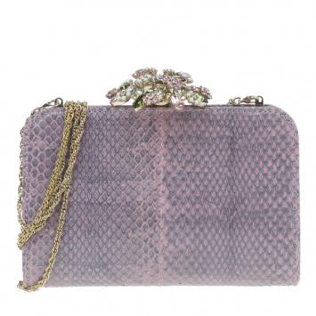 Valentino Purple Python Chain Shoulder Bag