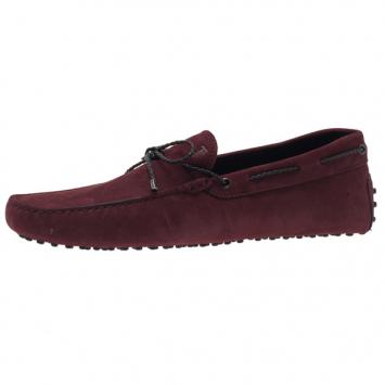 Pre Owned Tod's Purple Suede Bow Loafers Size 44