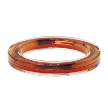 Gucci Metal and Plexiglass Orange Thin Bangle 18CM