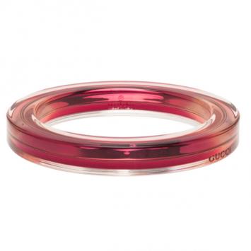 Gucci Metal and Plexiglas Pink Thin Bangle 18.5