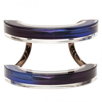Gucci Metal and Plexiglass Blue Cuff Bracelet 19CM