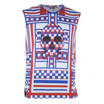 Alexander McQueen Geometric Skull Print Tank Top L