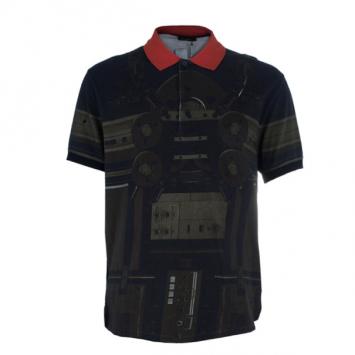 Pre Owned Givenchy Circuit Print Short Sleeve Men's Polo Shirt M