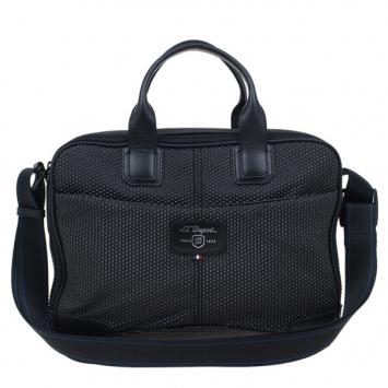 Pre Owned S.T. Dupont Black Leather Laptop Bag