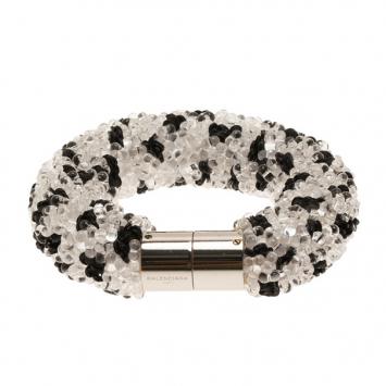 Balenciaga Black & White Spotted Embroidery Bracelet 25CM