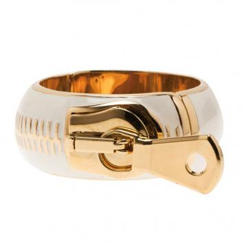 Moschino Zipper White Wide Bangle 17CM
