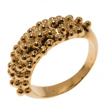 Balenciaga Bubble Track Gold-Tone Ring Size 55