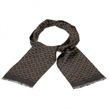 Pre Owned Gucci Grey Printed Scarf
