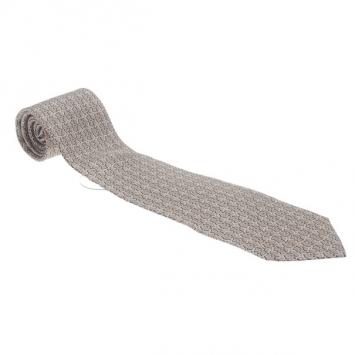 Pre Owned Gucci Beige Printed Silk Tie