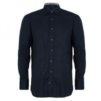Pre Owned Burberry Men's Slim Fit Black Formal Shirt L