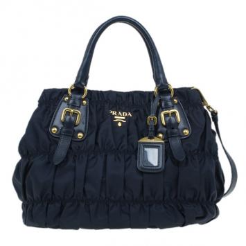 Prada Navy Blue Nylon Tessuto Gaufre Tote