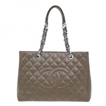 Chanel Beige Caviar Grand Shopper Tote GST
