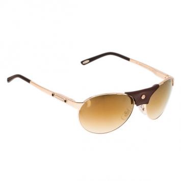 Pre Owned Chopard Gold and Brown SCH974 Aviators