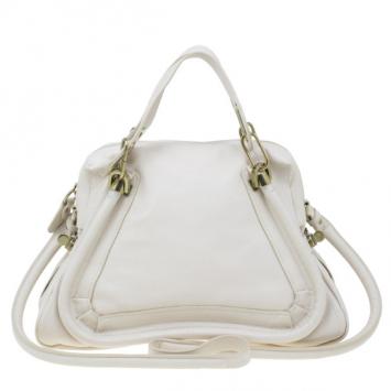 Chloe Beige Leather Medium Paraty Bag