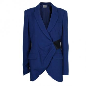 Prabal Gurung Navy Tuxedo Wrap Jacket L