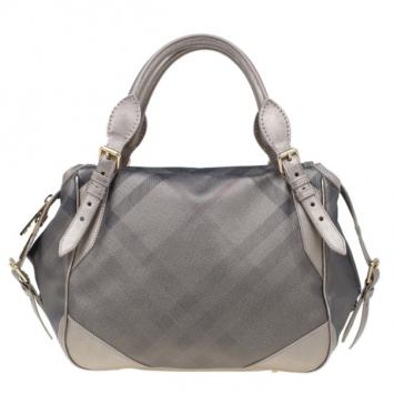 Burberry Metallic Novacheck Medium Satchel