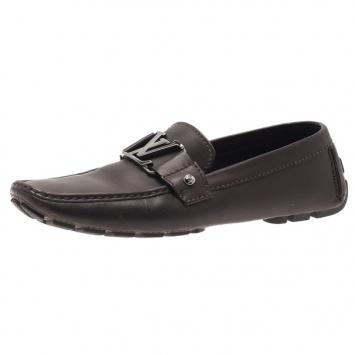 Pre Owned Louis Vuitton Brown Leather Monte Carlo Loafers Size 40