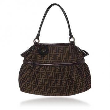 Fendi Zucca Patent Trim Chef Tote
