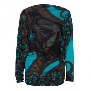 CLASS by Roberto Cavalli Paisley Print Top S