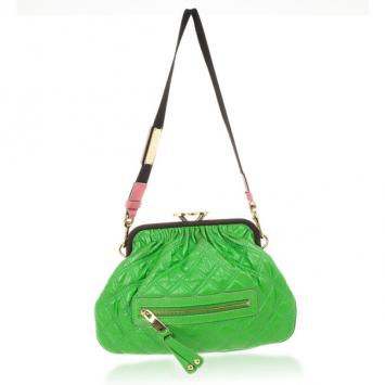 Marc Jacobs Bright Green Quilted Little Stam Bag
