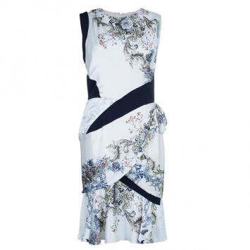 Prabal Gurung Sleeveless Printed Ruched Dress M
