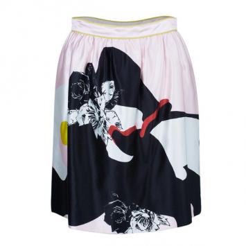 Prabal Gurung Rose Gathered Flounce Skirt M