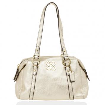 Coach Metallic Leather Mini Boston Bag