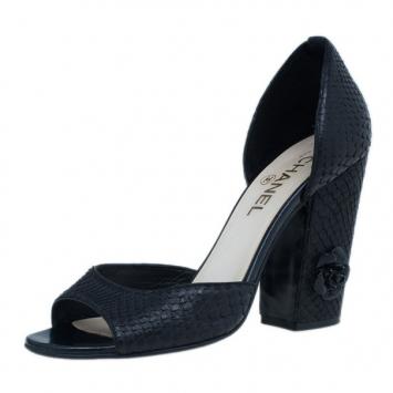 Chanel Black Python D’orsay Pumps Size 38