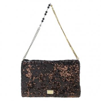 Dolce and Gabbana Bronze Sequin Shoulder Bag