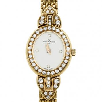 Baume & Mercier 18 K Yellow Gold & Diamond High Jewelry Womens Wristwatch 20 MM