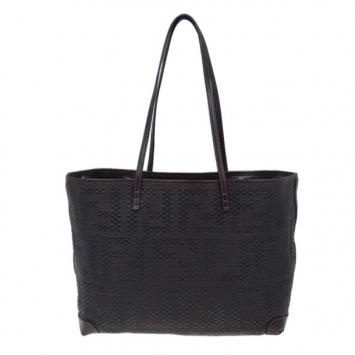 Fendi Tobacco Zucca Spalmati Large Roll Tote