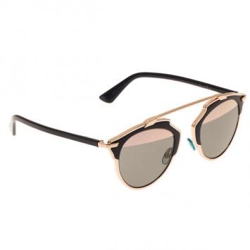 Dior Blue and Gold So Real Round Sunglasses