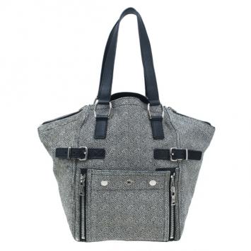 Saint Laurent Paris Grey Pony Hair Downtown Luggage Tote