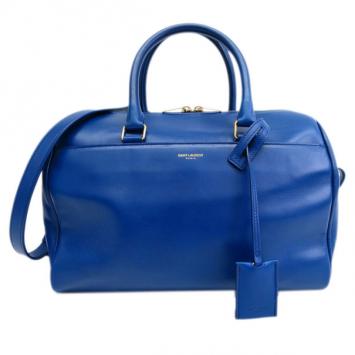 Saint Laurent Paris Blue Leather Classic Duffle Shoulder Bag