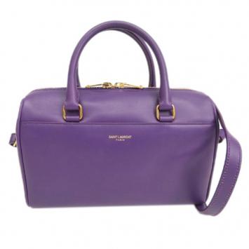 Saint Laurent Paris Purple Leather Baby Duffel Shoulder Bag