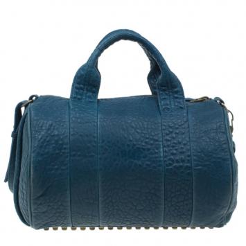 Alexander Wang Blue Lambskin Rocco Duffel Bag