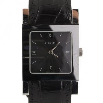 Gucci 7900L SS Leather Womens Wristwatch 30 MM