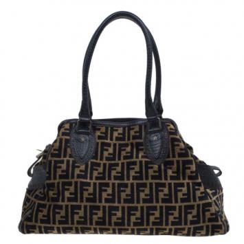 Fendi Velour Zucca De Jour Tote