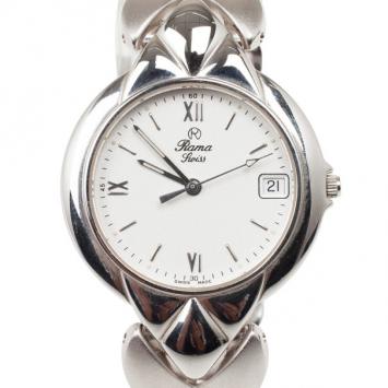 Rama Swiss Watch SS White Womens Wristwatch 34 MM