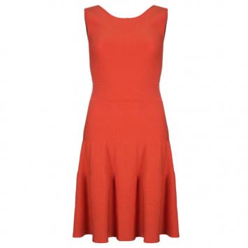 Issa London Blood Orange Ribbed Stretch-Knit Dress S