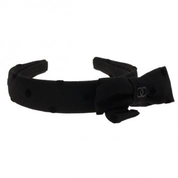 Chanel CC Black Bow Headband