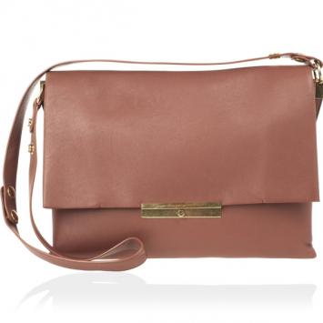Celine Brown Calfskin Leather Blade Flap Bag