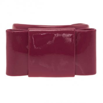 Miu Miu Pink Patent Leather Bow Bangle 17CM