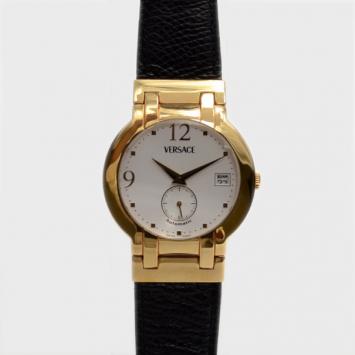Versace Madison 18 K Yellow Gold Womens Wristwatch 38 MM
